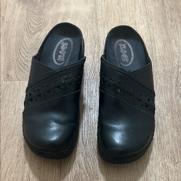 KLOGS | Chunky Leather Syracuse Black Platform Clogs - Picture 1 of 6